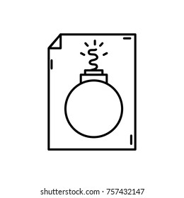 line danger bomb weapon destruction inside paper