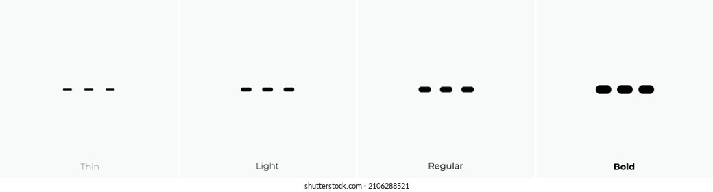 line dashed icon. Thin, Light Regular And Bold style design isolated on white background