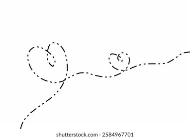 Line dashes heart. Love shaped made from line dashes 
