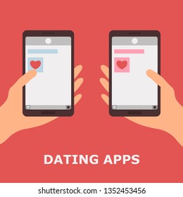Line Dating. Vector Illustartion of Dating Apps