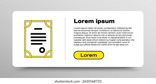 Line Death certificate icon isolated on white background. Colorful outline concept. Vector