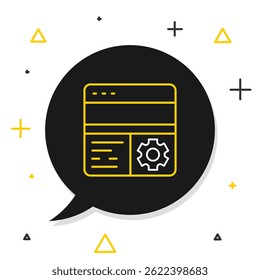 Line Debugging icon isolated on white background. Debugging tool. Magnifying glass on bug programming. Testing and setting software. Colorful outline concept. Vector