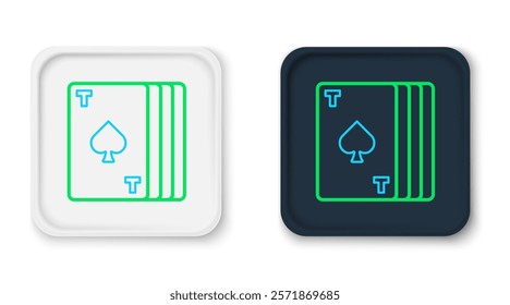 Line Deck of playing cards icon isolated on white background. Casino gambling. Colorful outline concept. Vector