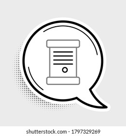 Line Decree, paper, parchment, scroll icon icon isolated on grey background. Colorful outline concept. Vector