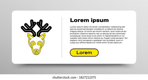 Line Deer head with antlers icon isolated on white background. Colorful outline concept. Vector