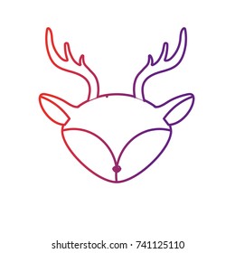 line deer head wild cute animal