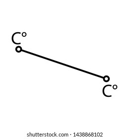 Line with degrees Celsius. Temperature sign
