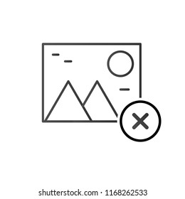 line delete or remove photo Icon, vector illustration isolated on white background
