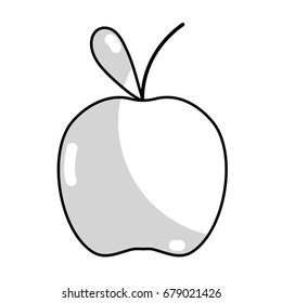 line delicious apple fruit with vitamins and protein