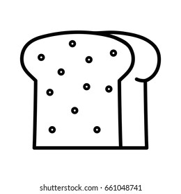 line delicious slice bread bakery food