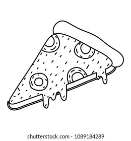 Hand Drawn Pizza Slice Vector Illustration Stock Vector (Royalty Free ...