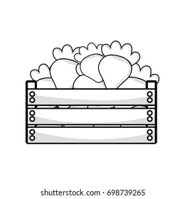 line delicious strawberries fruits inside basket