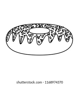 line delicious sweet donut snack food