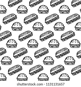 line delicious unhealthy hamburger food background