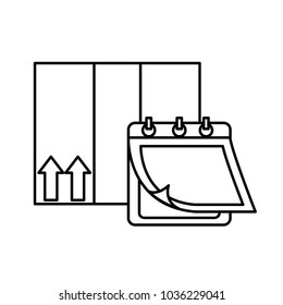 line delivery box package service with calendar