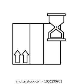 line delivery box package service with hourglass