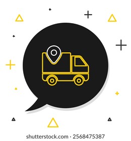 Line Delivery tracking icon isolated on white background. Parcel tracking. Colorful outline concept. Vector