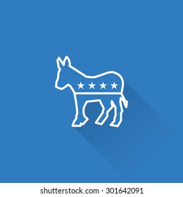 Line Democrat Party Donkey Symbol