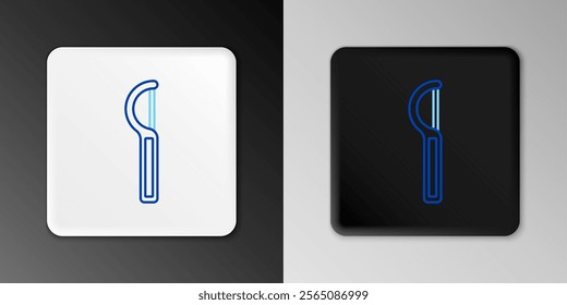 Line Dental floss icon isolated on grey background. Colorful outline concept. Vector