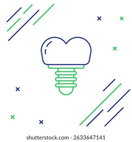 Line Dental implant icon isolated on white background. Colorful outline concept. Vector