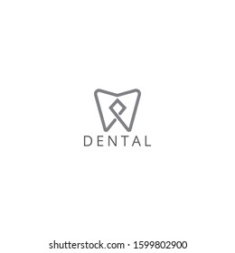 line dental logo design vector template