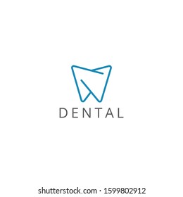 line  dental logo design vector template