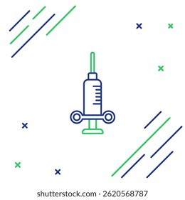 Line Dental medical syringe with needle icon isolated on white background. Colorful outline concept. Vector