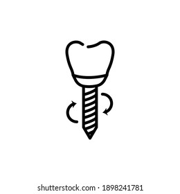 The line dentistry icon. Dental flat vector elements.
