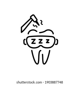 The line dentistry icon. Dental flat vector elements.