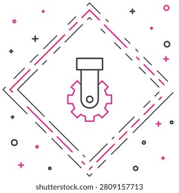 Line Derailleur bicycle rear speed folding icon isolated on white background. Colorful outline concept. Vector