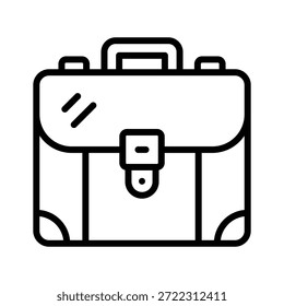 Diseño de línea de maletín de negocios que representa la carrera y el trabajo.