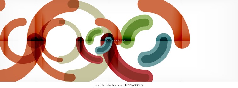 Line design circles abstract background, vector illustration