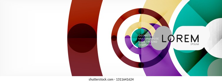 Line design circles abstract background, vector illustration