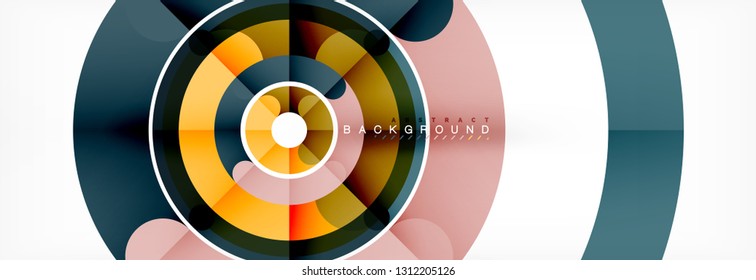 Line design circles abstract background, vector illustration