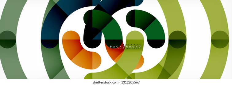 Line design circles abstract background, vector illustration