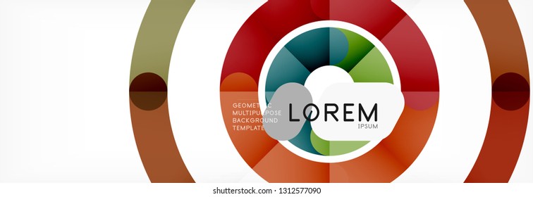 Line design circles abstract background, vector illustration