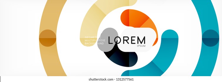 Line design circles abstract background, vector illustration