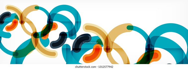 Line design circles abstract background, vector illustration