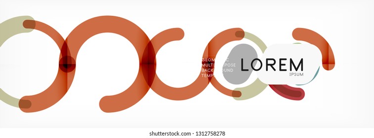 Line design circles abstract background, vector illustration