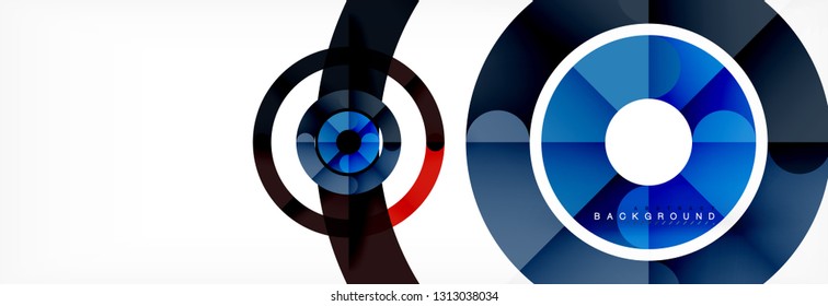 Line design circles abstract background, vector illustration