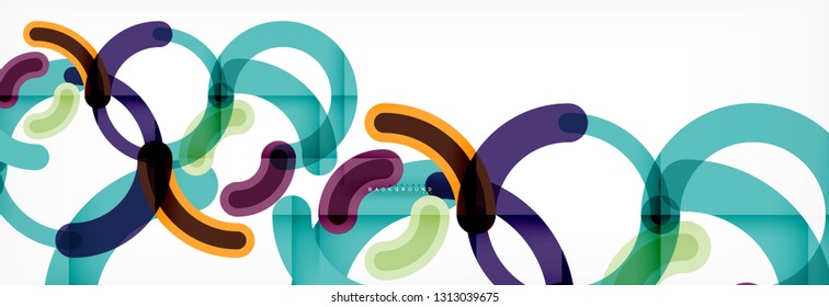 Line design circles abstract background, vector illustration