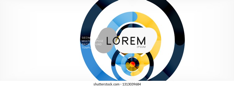 Line design circles abstract background, vector illustration
