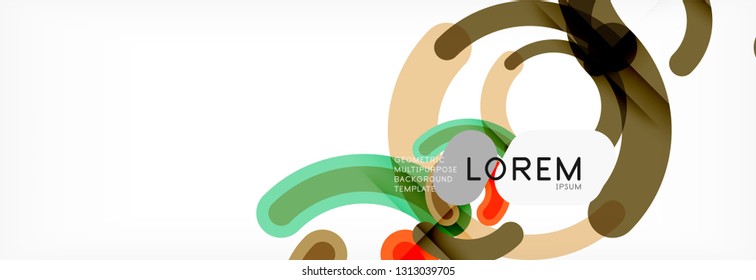 Line design circles abstract background, vector illustration