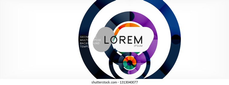 Line design circles abstract background, vector illustration