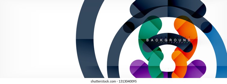 Line design circles abstract background, vector illustration