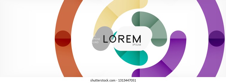 Line design circles abstract background, vector illustration