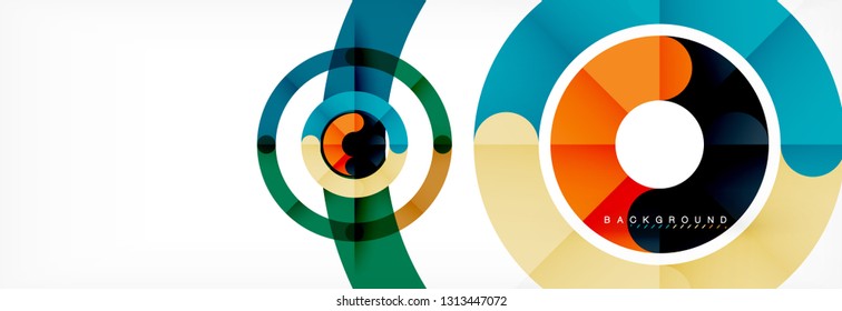 Line design circles abstract background, vector illustration