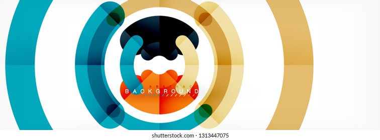 Line design circles abstract background, vector illustration