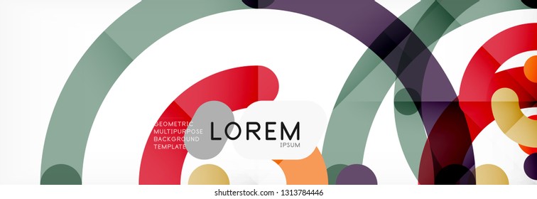 Line design circles abstract background, vector illustration