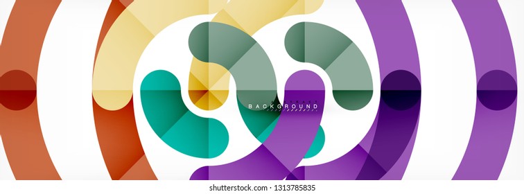 Line design circles abstract background, vector illustration